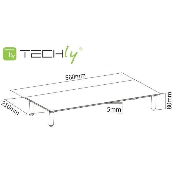 Stojalo za monitor, stekleno, belo, do 32" 4