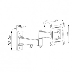 Stenski nosilec za TV LCD/LED 10-27", 15 kg, AR-82, nastavljiv 8
