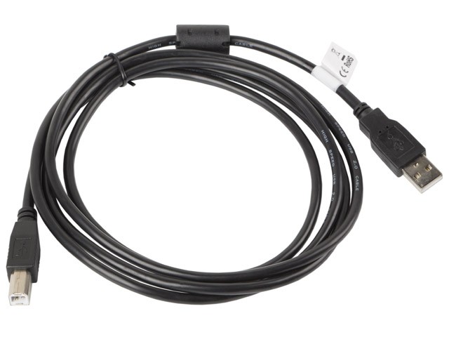 Lanberg USB 2.0 AM-BM kabel, 1.8m, feritni, črn