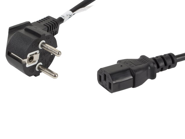 Napajalni kabel CEE 7/7 - IEC 320 C13, 1.8m, črn