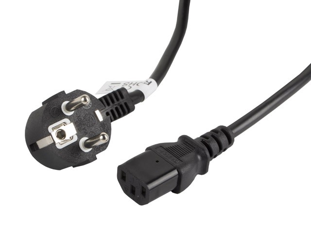 Napajalni kabel Lanberg CEE 7/7 - IEC C13, 3m, Črn