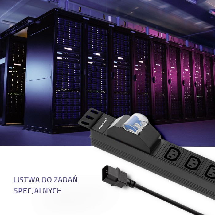 Rack napajalna letev, 19", 1U, 10A, 8x IEC C13, 2m 2