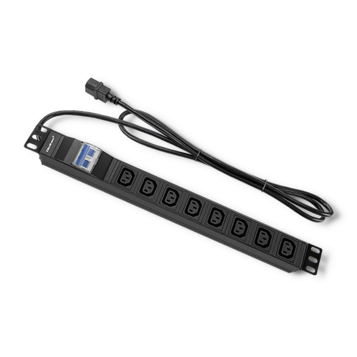 Rack napajalna letev, 19", 1U, 10A, 8x IEC C13, 2m 3