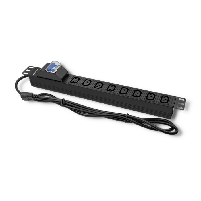 Rack napajalna letev, 19", 1U, 10A, 8x IEC C13, 2m 6