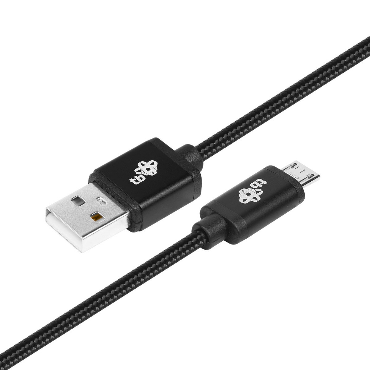 USB-Micro USB kabel, 1.5m, črn, pleten
