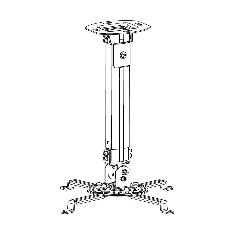 Stropno VESA stojalo za projektor 55-90cm, 13,5kg, srebrno 3