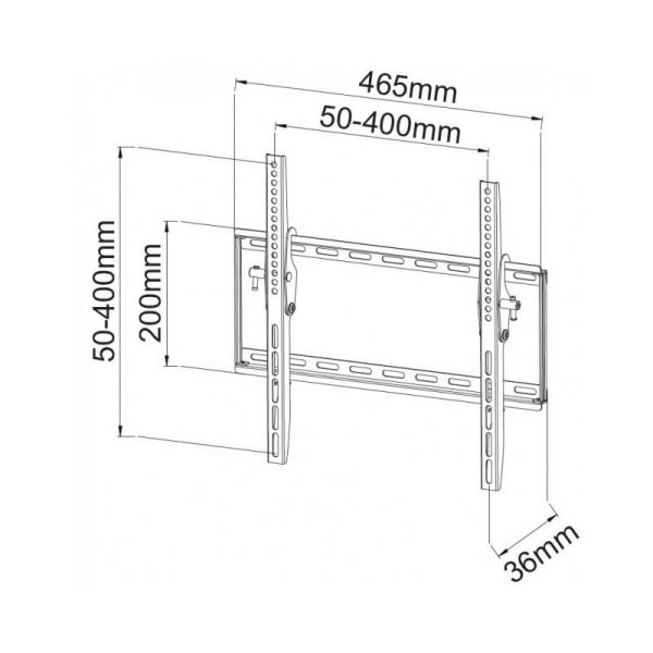 Stensko VESA stojalo za LCD/LED TV 23-55" nagibno, slim, črno 3