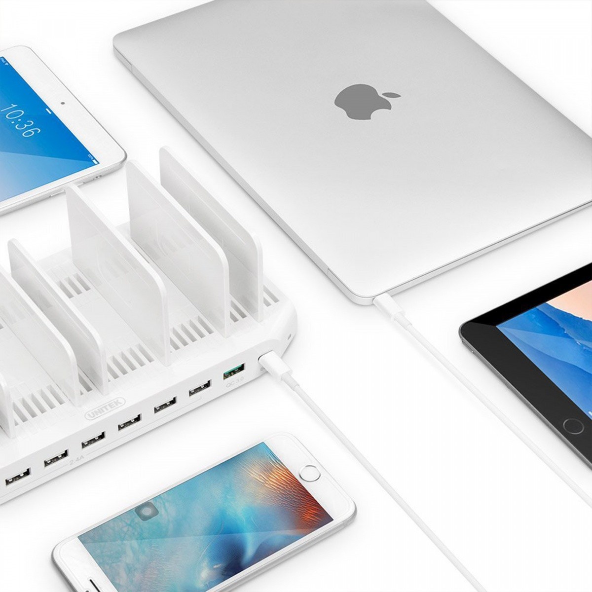 Polnilna postaja 10x USB, 160W, QC3.0, USB-C (Y-2190) 4