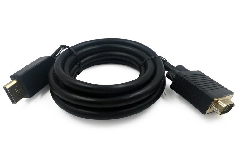 DisplayPort na VGA kabel s podporo za zvok, 1.8m, črn 2
