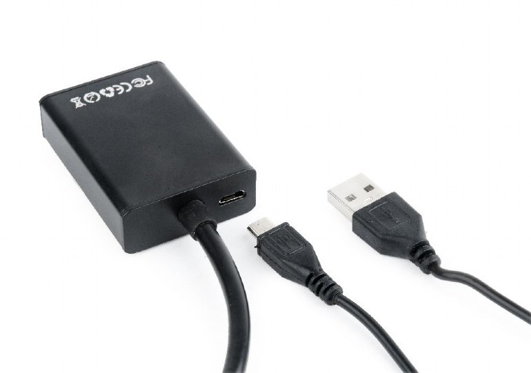 Pretvornik VGA v HDMI (15cm), črn 2