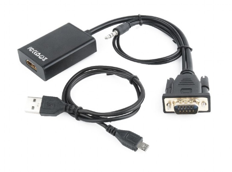 Pretvornik VGA v HDMI (15cm), črn 3
