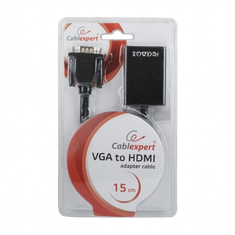 Pretvornik VGA v HDMI (15cm), črn 4