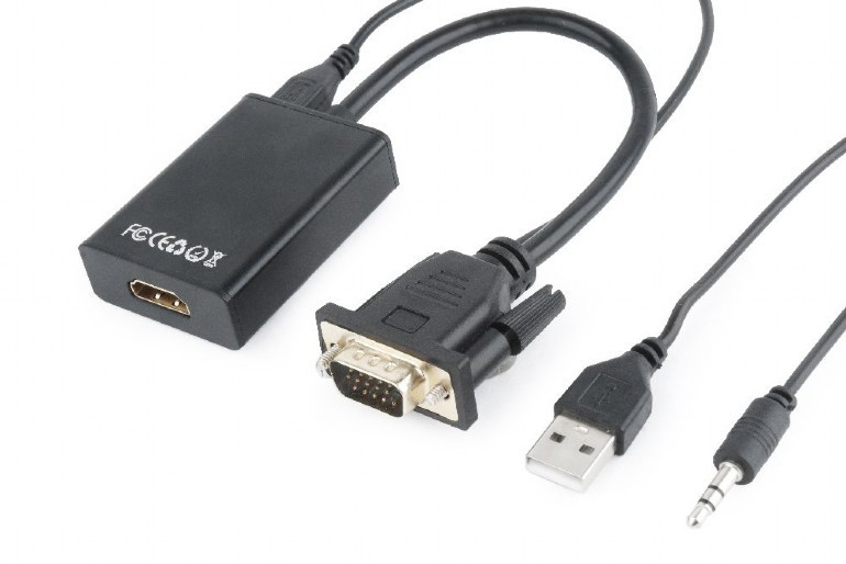 Pretvornik VGA v HDMI (15cm), črn