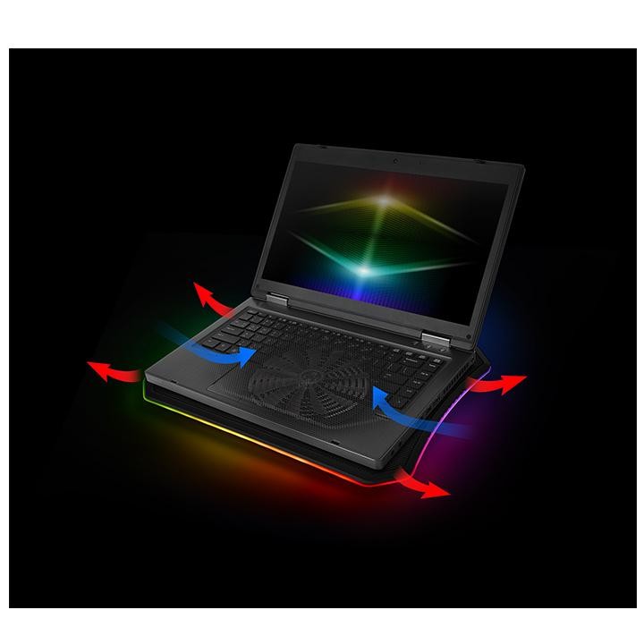Hladilna podloga za prenosnik "Massive", 10-19", RGB osvetlitev, 200mm ventilator 2