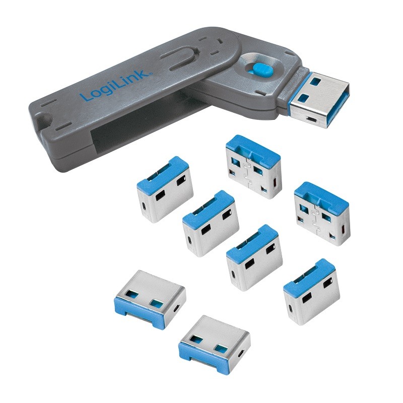 LogiLink Blokada USB vrat x8 z ključem
