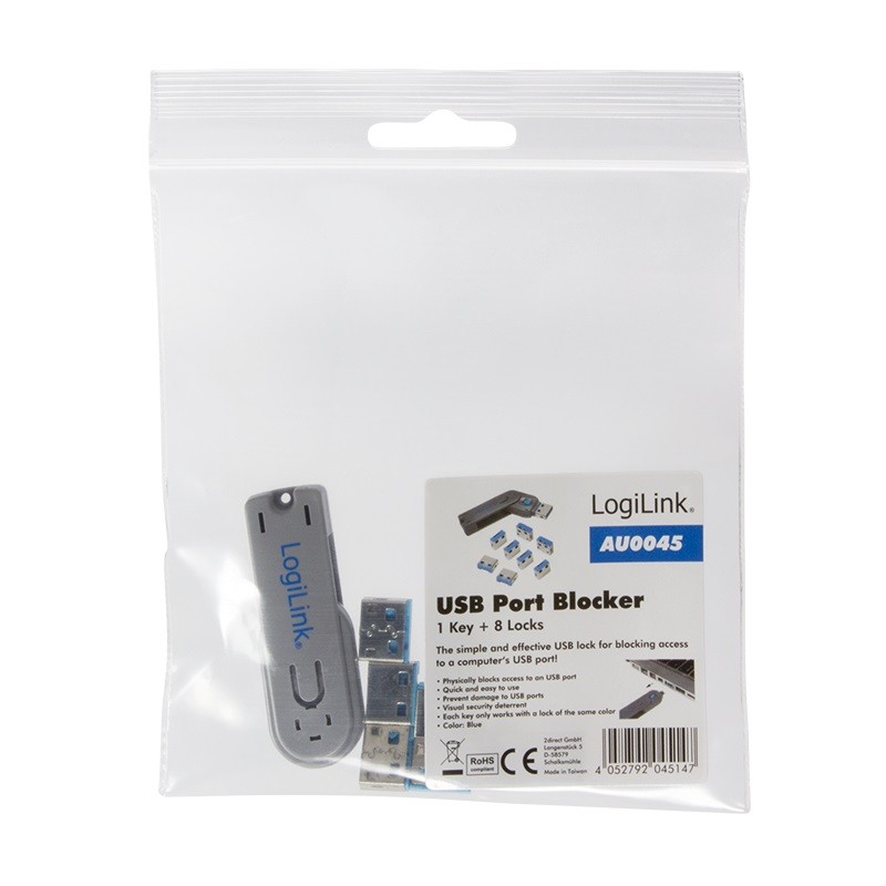LogiLink Blokada USB vrat x8 z ključem 4