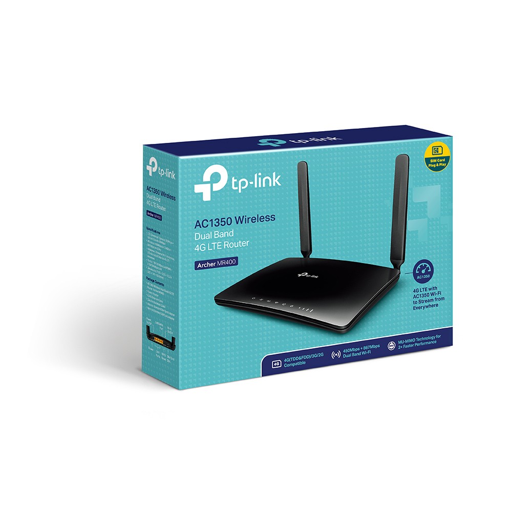 TP-LINK Archer MR400 4G LTE Wi-Fi usmerjevalnik AC1200 4