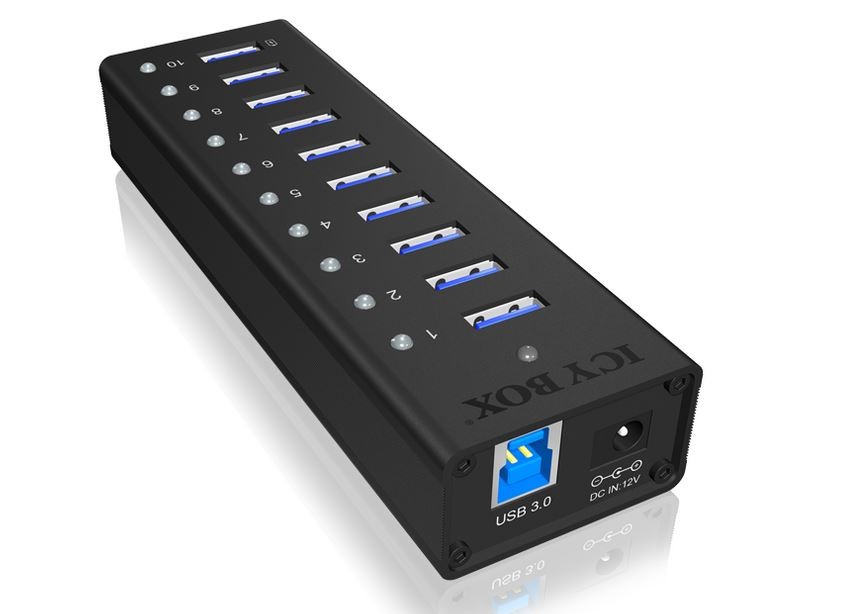 Aktivno 10-portno USB Hub IB-AC6110