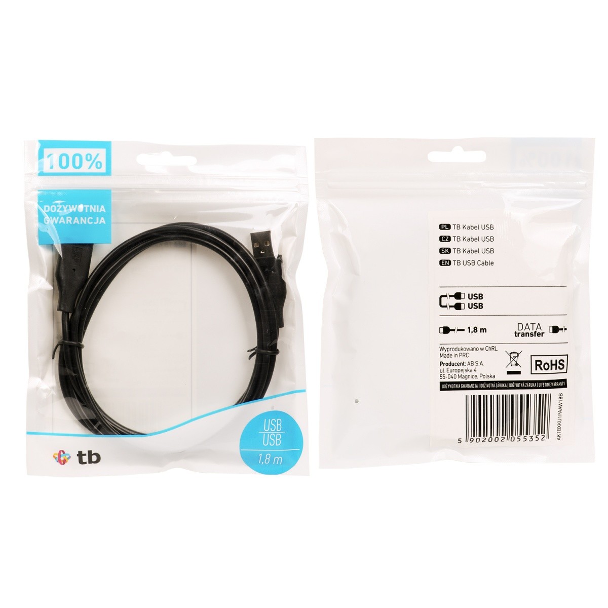 USB A-A kabel 1,8 m, črn 2