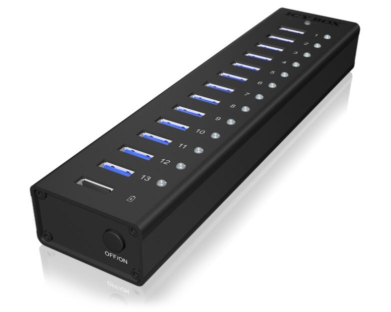IcyBox IB-AC6113 Aktivni USB 3.0 Hub, Aluminijast 2
