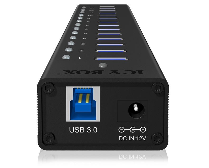 IcyBox IB-AC6113 Aktivni USB 3.0 Hub, Aluminijast 3