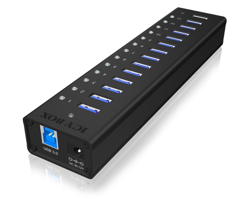IcyBox IB-AC6113 Aktivni USB 3.0 Hub, Aluminijast 4