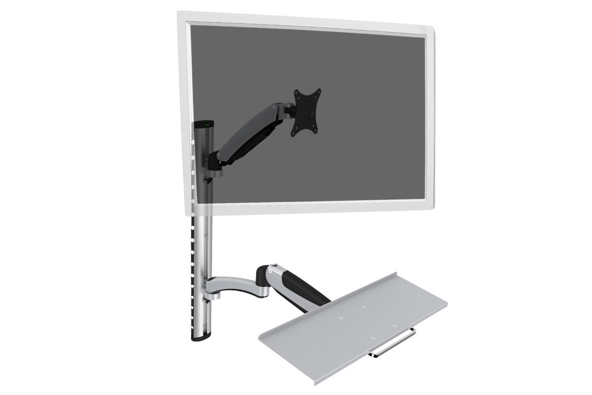 Enoročni stenski nosilec za monitor + tipkovnico, max. 27", 8kg 2