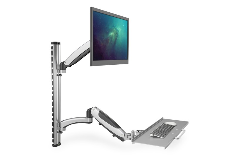 Enoročni stenski nosilec za monitor + tipkovnico, max. 27", 8kg 4
