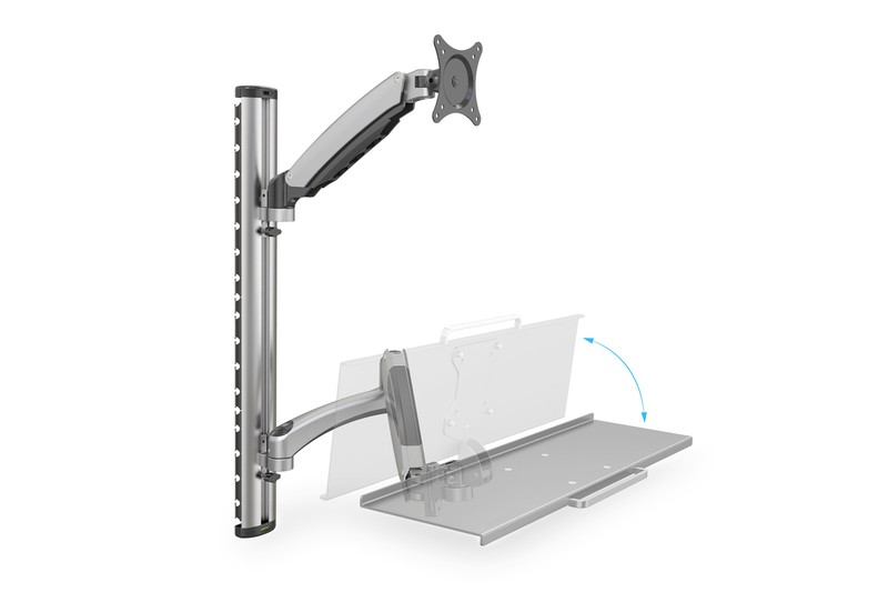 Enoročni stenski nosilec za monitor + tipkovnico, max. 27", 8kg 6