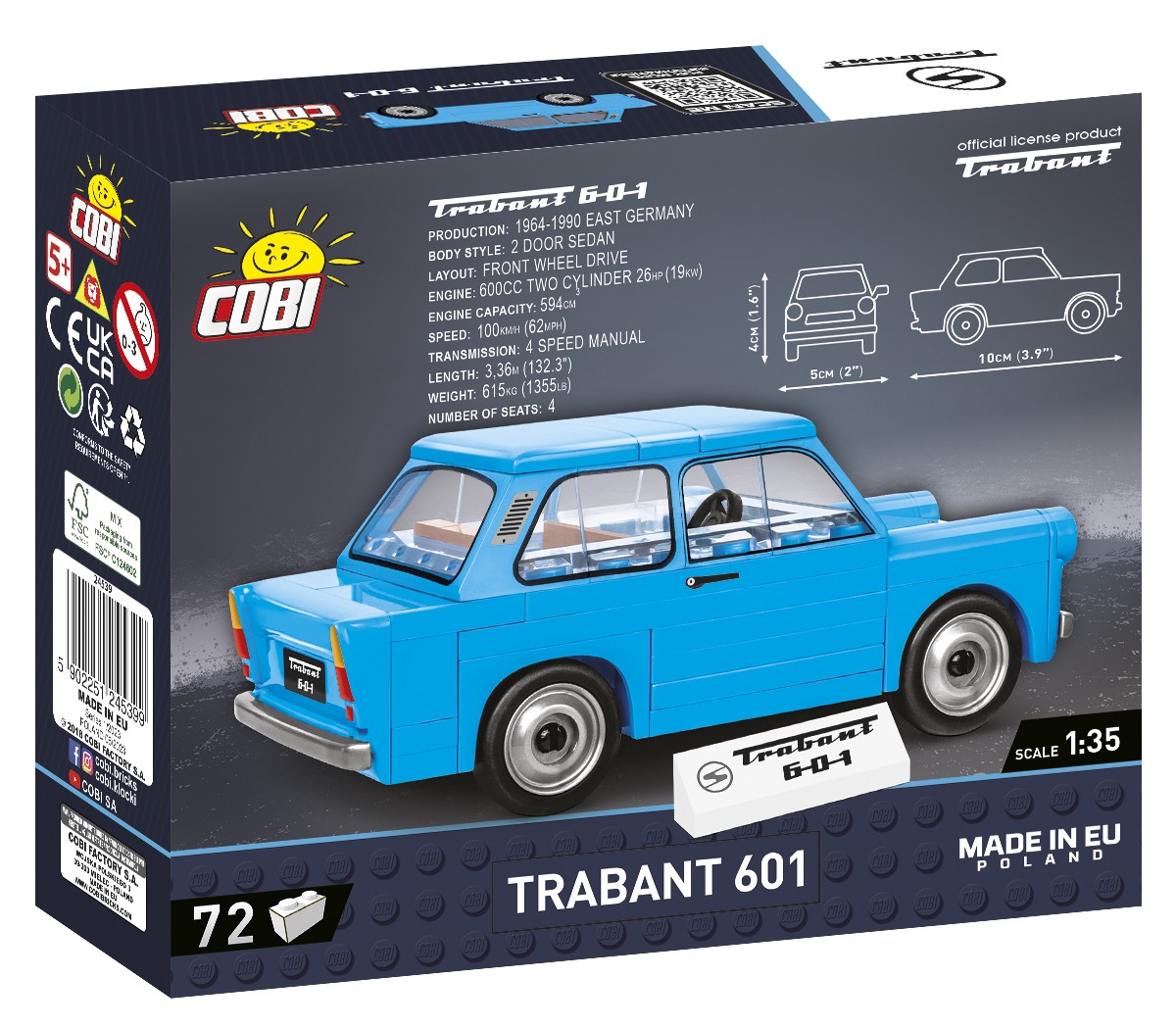 Cobi Klocki Trabant 601 gradbeni kompleti 72 elementi 2