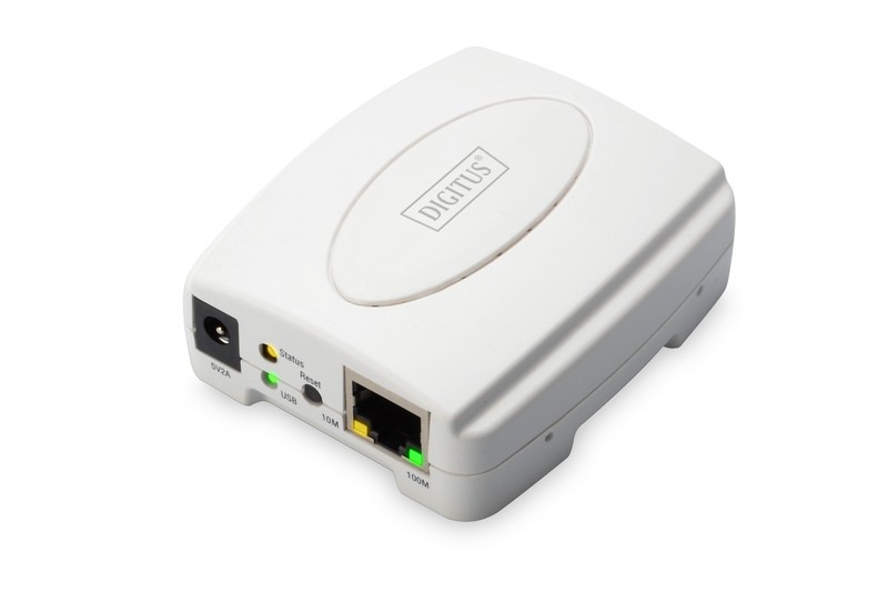 Print server 1xUSB 2.0, 1xRJ45 Fast Ethernet