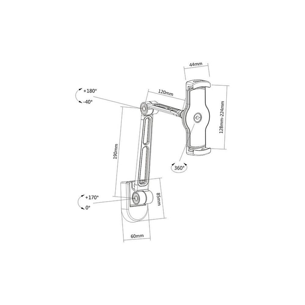 Stensko stojalo za tablico/iPad (4,7"-12,9"), črno 2