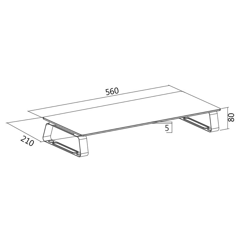 Stekleno stojalo za monitor, 560x210 mm, do 20kg 2