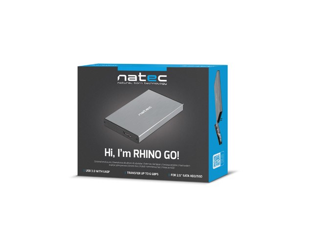 Zunanji ovitek za HDD/SSD SATA Rhino Go 2,5", siva 6