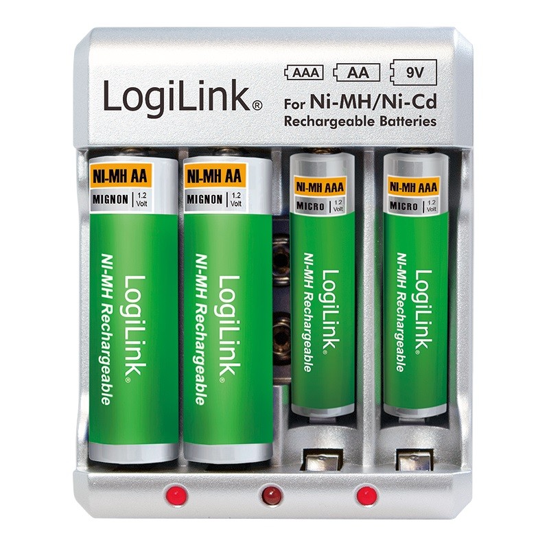 LogiLink polnilnik za Ni-Mh, Ni-Cd AA, AAA, 9V baterije 3