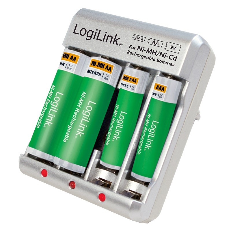 LogiLink polnilnik za Ni-Mh, Ni-Cd AA, AAA, 9V baterije 4