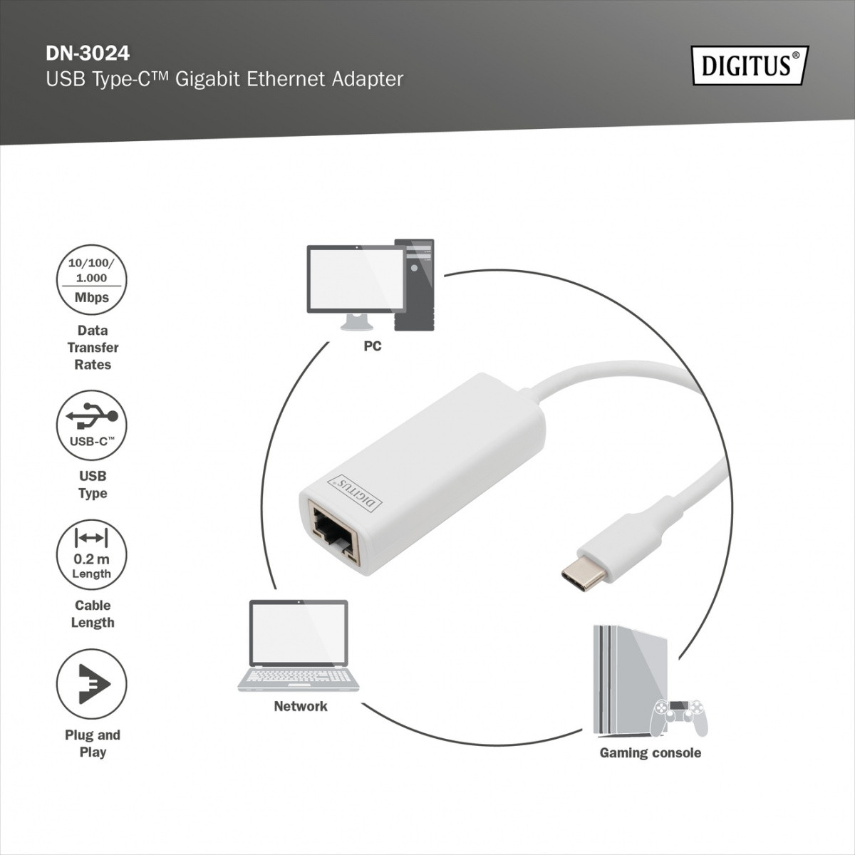 Mrežna kartica USB 3.0 na Gigabit Ethernet (10/100/1000Mbps) 6