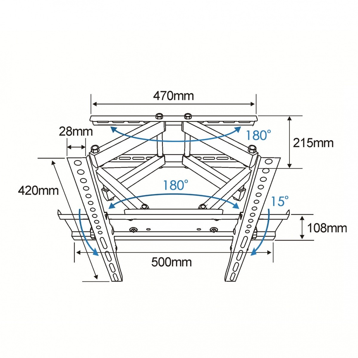 Stenski nosilec za TV TB-43P do 65" (55kg), VESA 400x400 2