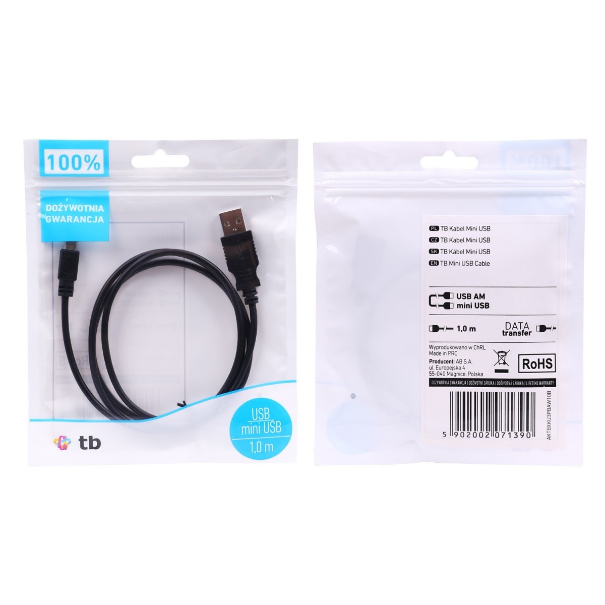USB kabel - Mini USB, 1m, črn 4