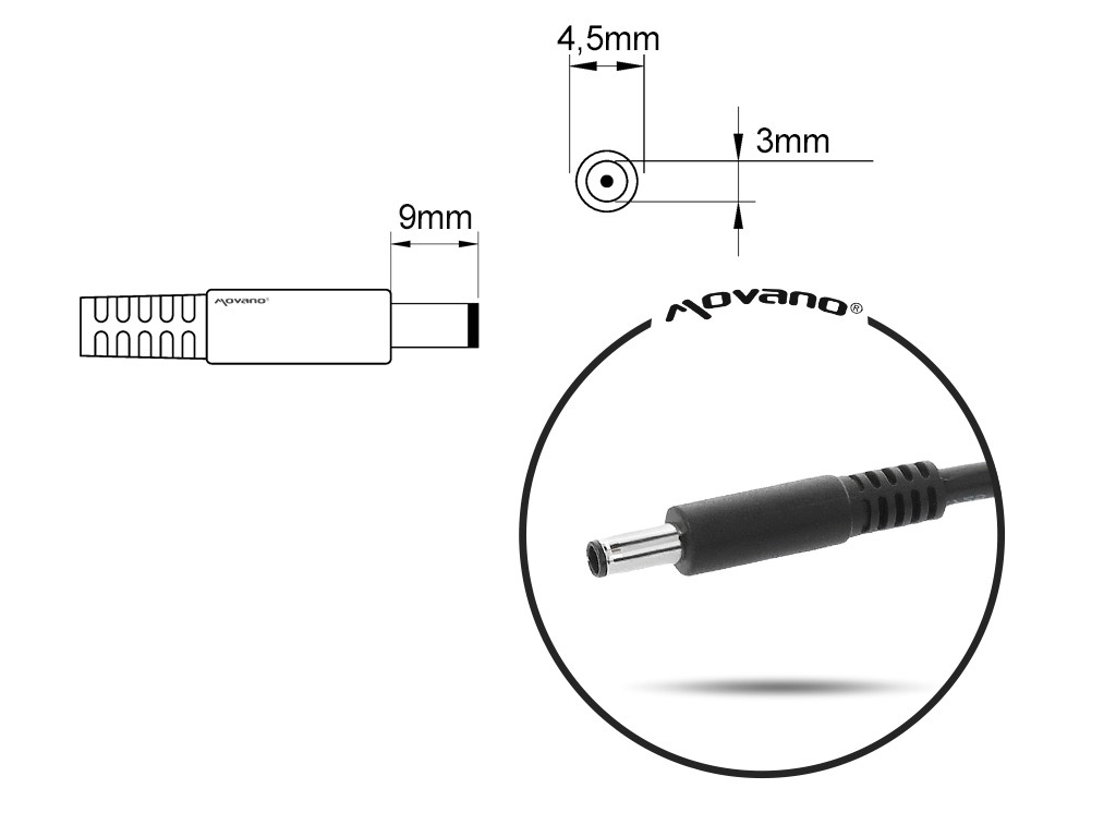 Napajalnik Dell 65W, 19.5V 3.34A (4.5x3.0 mm) 3