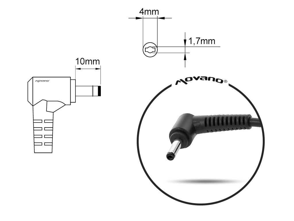 Napajalnik Dell 90W, 19.5V 4.62A (4.0x1.7 mm) 3