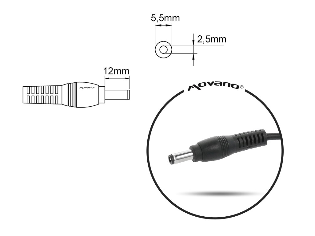 Napajalnik 19V 3.95A (5.5x2.5) za Toshiba, Compaq, HP, Asus 75W 3