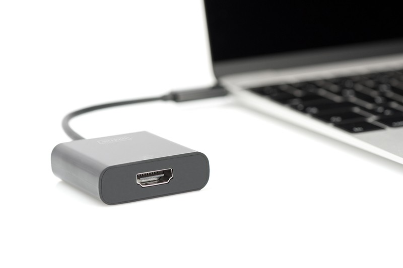 Adapter HDMI 4K na USB-C, z avdio, črn, 15 cm 3