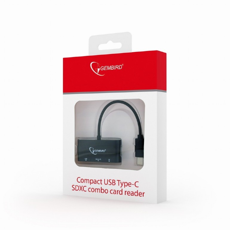 USB-C čitalnik kartic SDXC/combo, črn 2