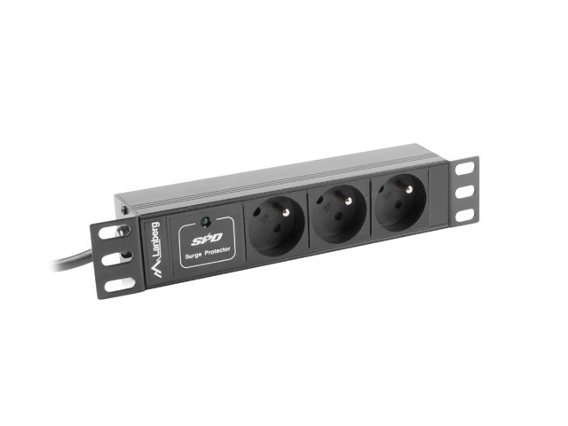 Stojalo za napajanje Lanberg Rack PDU 10" 1U 3xPL 2m 16A