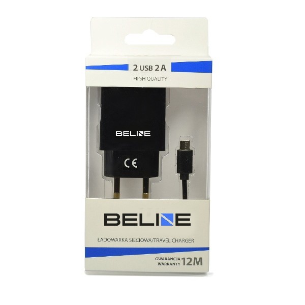 Omrežni polnilnik 2xUSB + microUSB 2A, črn 2