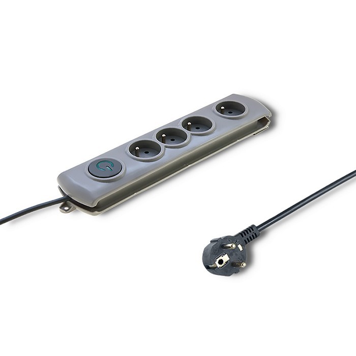 Prekratki napetosti Quick Switch, 4 vtičnice, 1,5m, siva