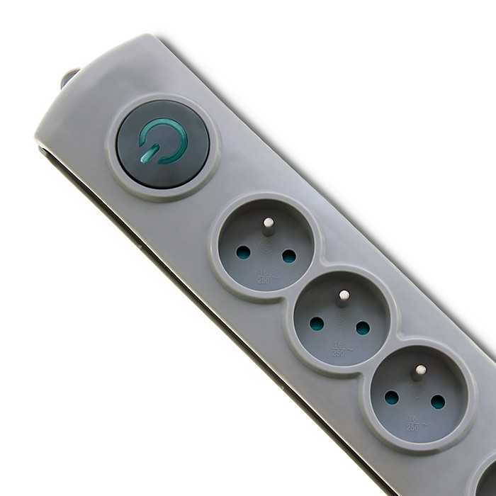 Prekratki napetosti Quick Switch, 4 vtičnice, 2,5m, siva 3