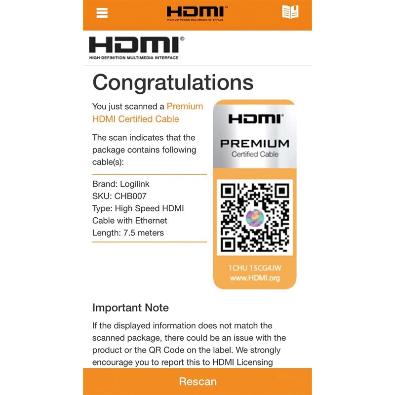 Premium HDMI kabel Ultra HD, 7.5m 5