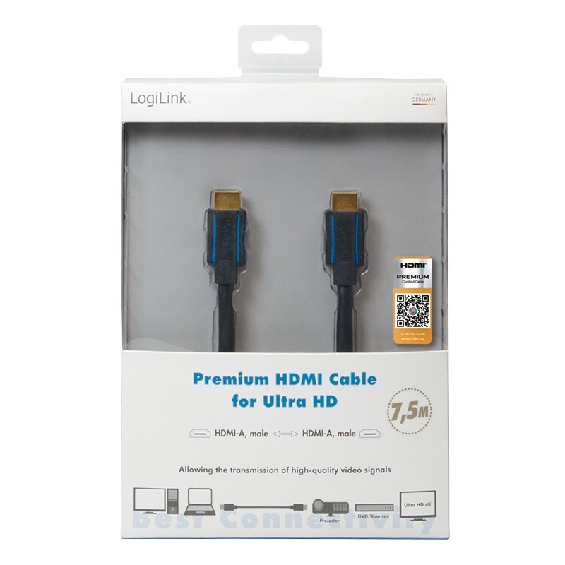 Premium HDMI kabel Ultra HD, 7.5m 6
